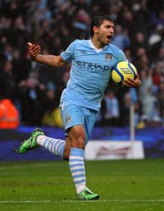 Sergio Aguero, attaccante argentino del Manchester City (Getty Images)
