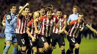 I giocatori dell' Athletic Bilbao esultano dopo una vittoria (Getty Images)