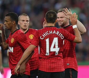 I giocatori dello United festeggiano dopo un gol (Getty Images)