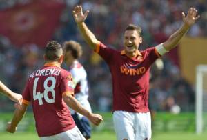Totti e Florenzi esultano dopo un gol (Getty Images)