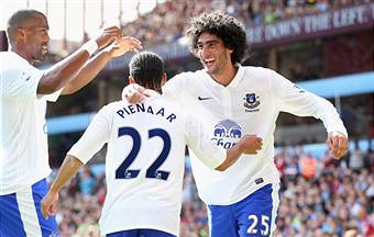 I giocatori dell' Everton esultano dopo un gol (Getty Images)