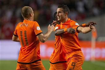 I giocatori dell'Olanda esultano dopo un gol (Getty Images)