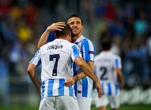 I giocatori del Malaga esultano dopo un gol (Getty Images)