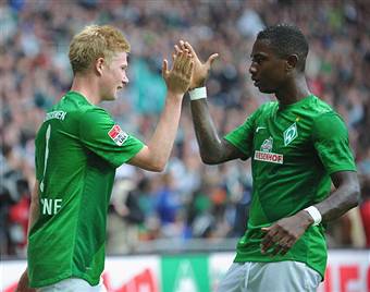 I giocatori del Werder Brema esultano dopo un gol (Getty Images)