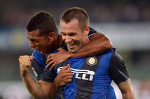 I giocatori dell'Inter esultano dopo un gol (Getty Images)