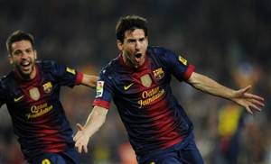 Leo Messi esulta dopo un gol (Getty Images)