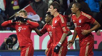 I giocatori del Bayern esultano dopo un gol (Getty Images)