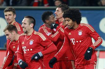 I giocatori del Bayern esultano dopo un gol (Getty Images)