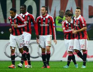 I giocatori del Milan esultano dopo un gol (Getty Images)