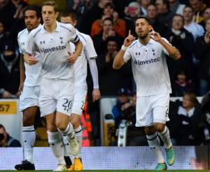 I giocatori del Tottenham esultano dopo un gol (Getty Images)