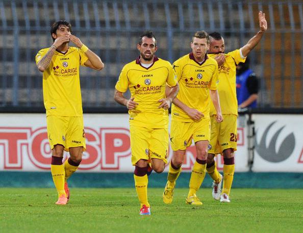 I giocatori del Livorno esultano dopo un gol (Getty Images)