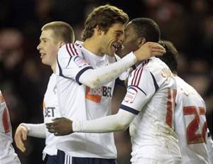 I giocatori del Bolton esultano dopo un gol (Getty Images)