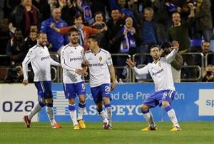 I giocatori del Saragozza esultano dopo un gol (Getty Images)