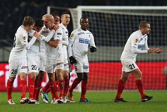 I giocatori dell' Helsingborg esultano dopo un gol (Getty Images)