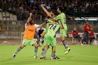 I giocatori del Bologna esultano dopo un gol (Getty Images)