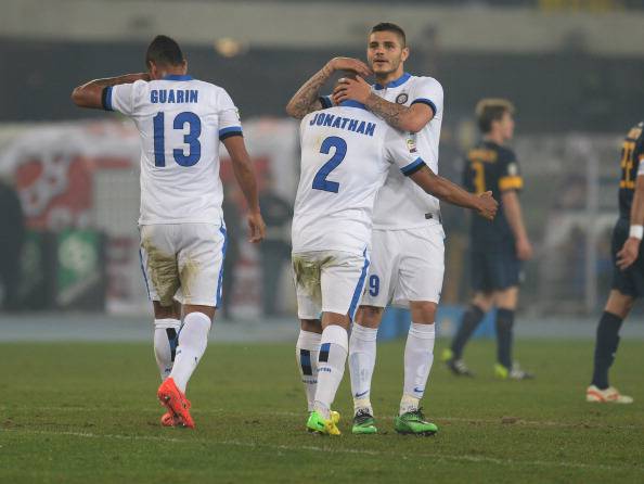 I giocatori dell'Inter esultano dopo un gol (getty Images)