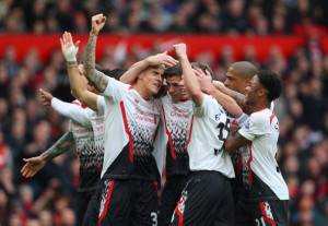 I giocatori del Liverpool esultano dopo un gol (Getty Images)