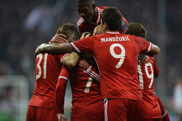 I giocatori del Bayern Monaco esultano dopo un gol (Getty Images)