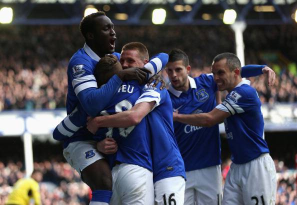 I giocatori dell'Everton esultano dopo un gol (Getty Images)