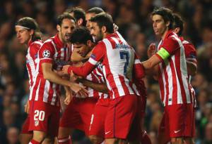 I giocatori dell'Atlético Madrid esultano dopo un gol (Getty Images) 