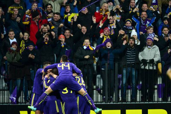 I giocatori del Maribor esultano dopo un gol (Getty Images)