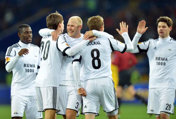 I giocatori del Rosenborg esultano dopo un gol (Getty Images)