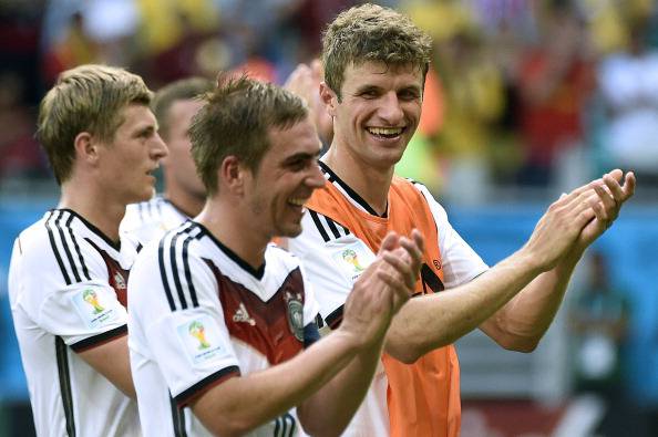 I giocatori della Germania festeggiano una vittoria (Getty Images)