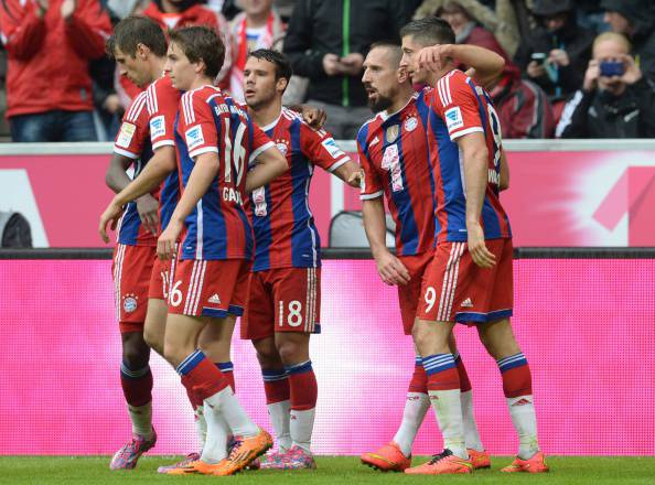 I giocatori del Bayern Monaco esultano dopo un gol (Getty Images) 