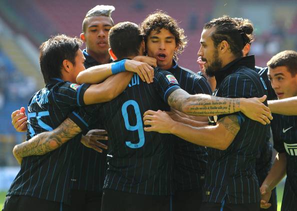 I giocatori dell'Inter esultano dopo un gol (Getty Images) 