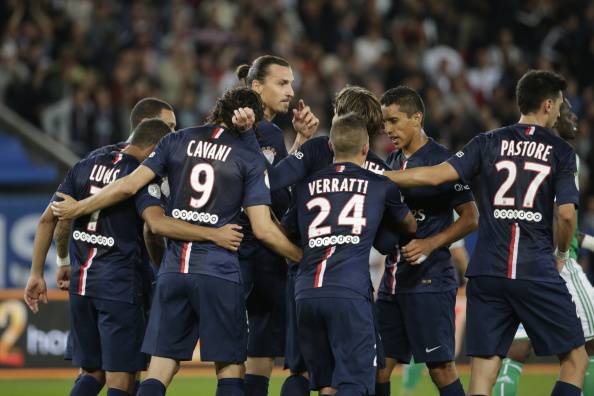 I giocatori del PSG esultano dopo un gol (Getty Images) 