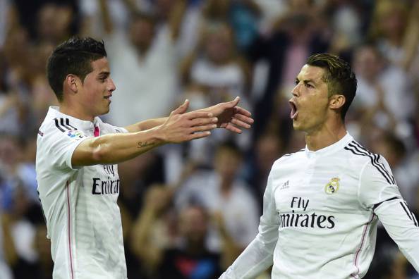 James Rodríguez e Ronaldo esultano dopo un gol (Getty Images) 