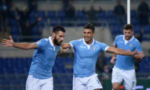 I giocatori della Lazio  esultano dopo un gol (Getty Images)  