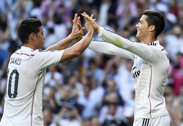 I giocatori del Real Madrid esultano dopo un gol (Getty Images) 