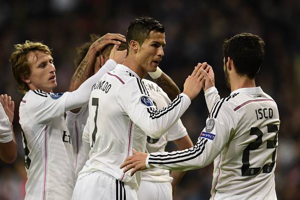 I giocatori del Real Madrid esultano dopo un gol (Getty Images) 