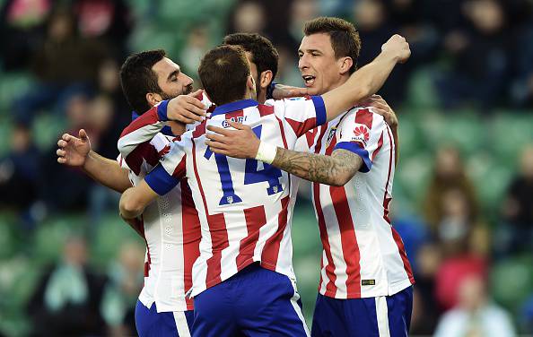 I giocatori dell'Atletico Madrid esultano dopo un gol (Getty Images)