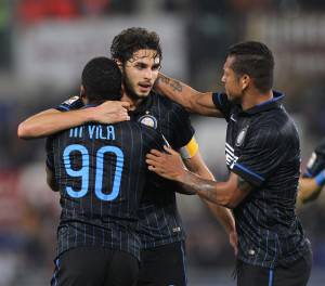 I giocatori dell'Inter esultano dopo un gol (Getty Images) 