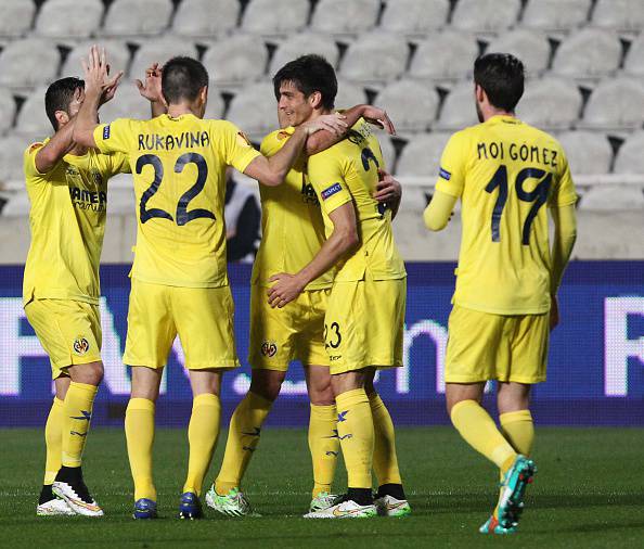 I giocatori del Villarreal esultano dopo un gol (Getty Images)  